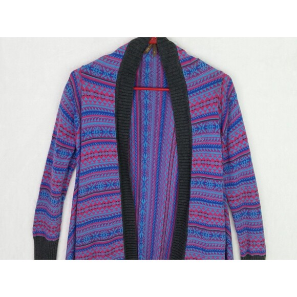 Stetson Intarsia Striped Cozy Cotton Knit Cardigan Sweater Top Size S Small - Picture 5 of 11